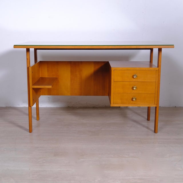 1950s Mid-Century Modern Italian Desk and Chair Set, 1950s, Set of 2 For Sale - Image 5 of 18