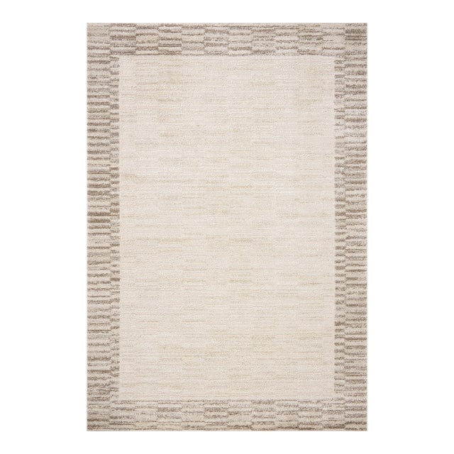 Chris Loves Julia x Loloi Calvin Ivory / Pebble 7'-10" x 10' Area Rug For Sale