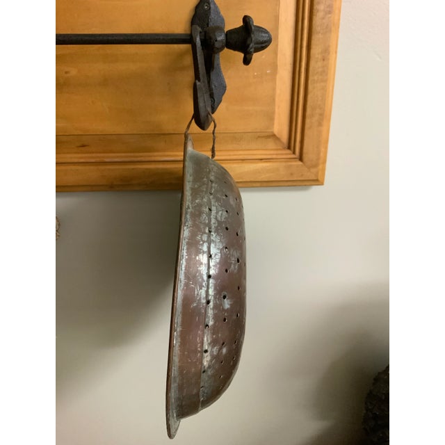 Mid 19th Century Antique French Copper Dove Tail Strainer / Sifter for Farmhouse, Cottagecore, Rustic European, Culinary or Old World Decor For Sale - Image 5 of 6
