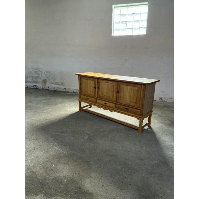 Oak Sideboard in style of Henning Kjærnulf, 1970s For Sale - Image 12 of 18