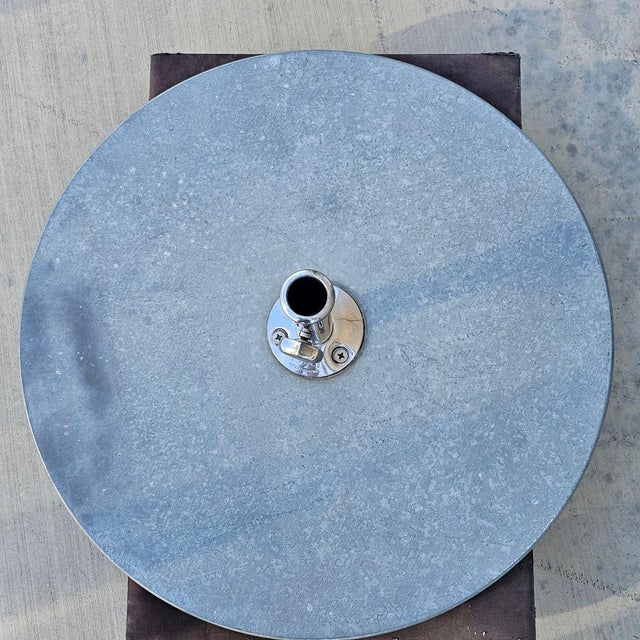 Tuuci Free-Standing Galvanized Steel Round Master Umbrella Base Stand 145 Lb. For Sale In Los Angeles - Image 6 of 12