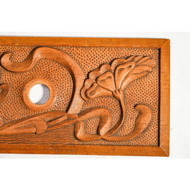 Oversized Antique Art Nouveau Carved Wood Ink Blotter Paperweight World War I 1914–1917 European Folk Art Desk Accessory For Sale - Image 13 of 15