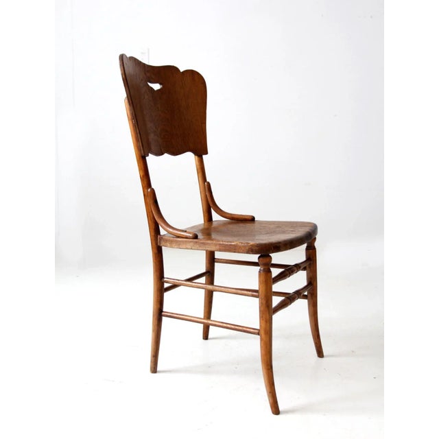 Antique Oak Accent Chair Chairish