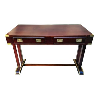 19th Century Antique Rosewood Ship Captain's Campaign Style Writing Desk For Sale