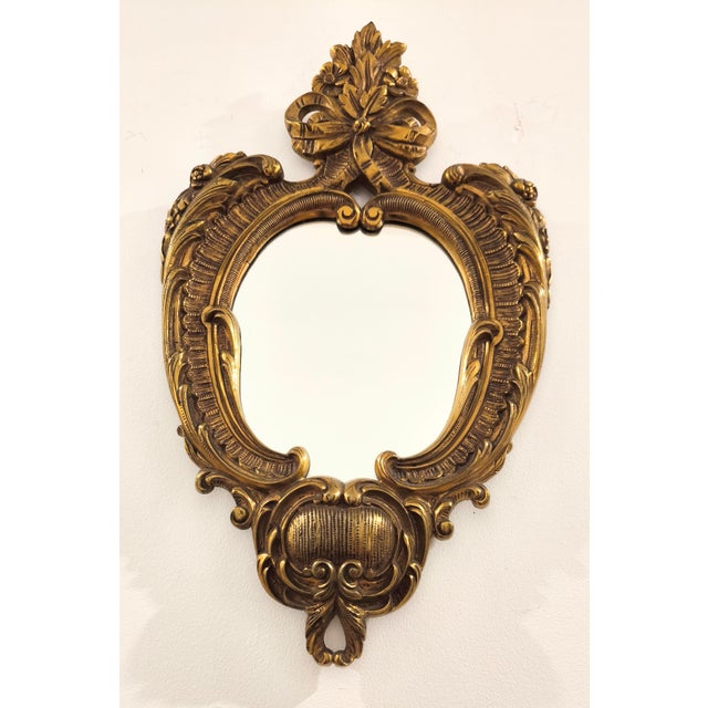 Early 20th Century French Louis XVI-style Bronze Cornucopia Mirror For Sale - Image 12 of 12