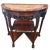 Vintage Chinese Carved Hardwood Demilune Console With Marble Top For Sale
