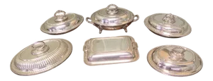 Silver-Plated Dinner Service, 1920s, Set of 6