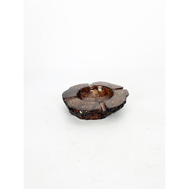 Ceramic ashtray, France, 1950s, with an organic and authentic design. This piece is distinguished by its irregular, rock-...