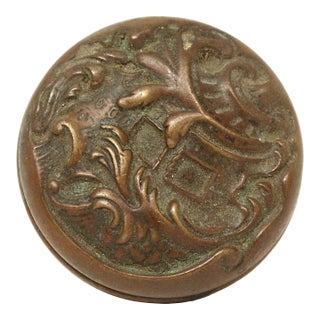 1890s Reading Rococo Asymmetrical Bronze Entry Door Knob For Sale