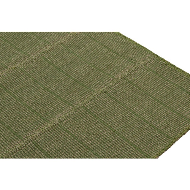 Rug & Kilim’s Contemporary Kilim in Green With Beige Accents For Sale In New York - Image 6 of 7