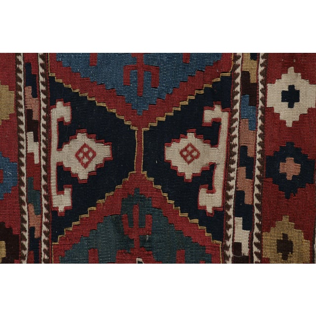Antique Russian Tribal Bag Kilim With Geometric Patterns - Rug & Kilim For Sale In New York - Image 6 of 8