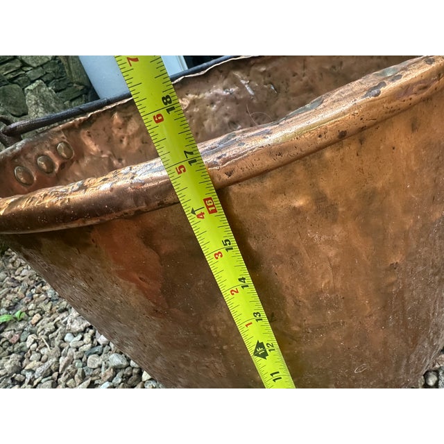Copper 21" Copper Cauldron Pot For Sale - Image 8 of 12
