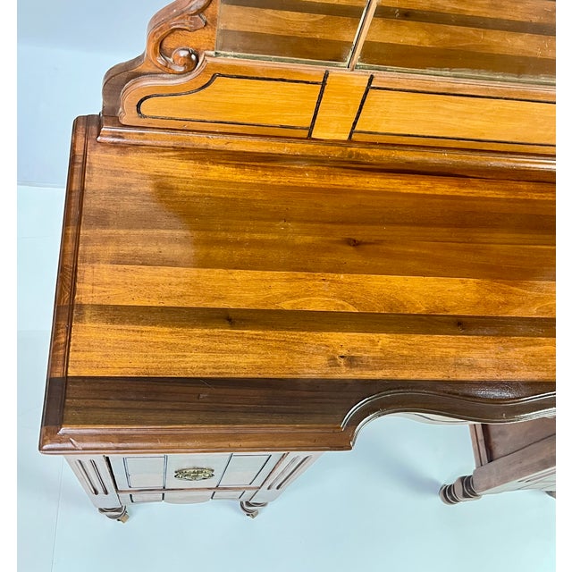 Antique Art Deco Vanity With Arched Triple Mirror For Sale - Image 10 of 13