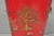 Mid 20th Century Italian Chinoiserie Hand Painted Oriental Red Tole Metal Wastebasket Trashcan For Sale - Image 18 of 18