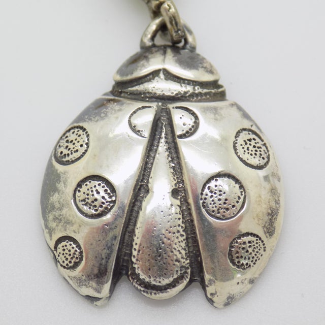 Vintage Italian Handmade Genuine Sterling Silver 925 Ladybug, 1980s For Sale - Image 4 of 12