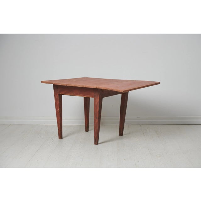 Wood Antique Small Swedish Folk Art Table For Sale - Image 7 of 11
