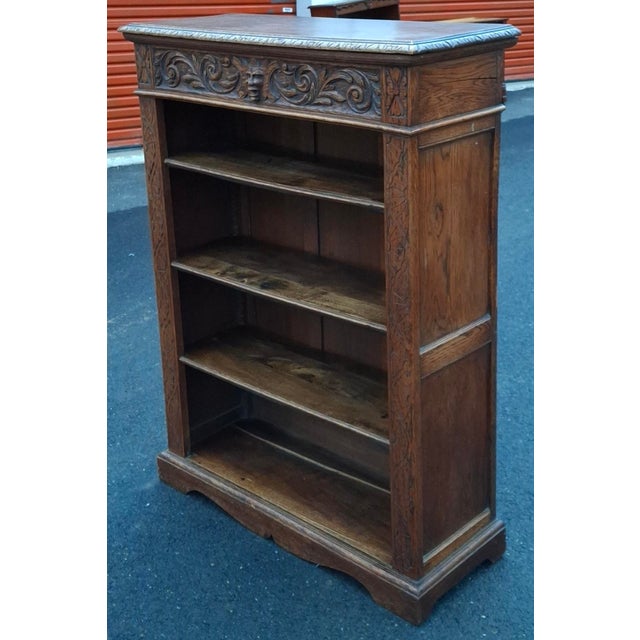 Victorian Renaissance Carved Oak Bookcase, Circa 1880s For Sale In Washington DC - Image 6 of 13