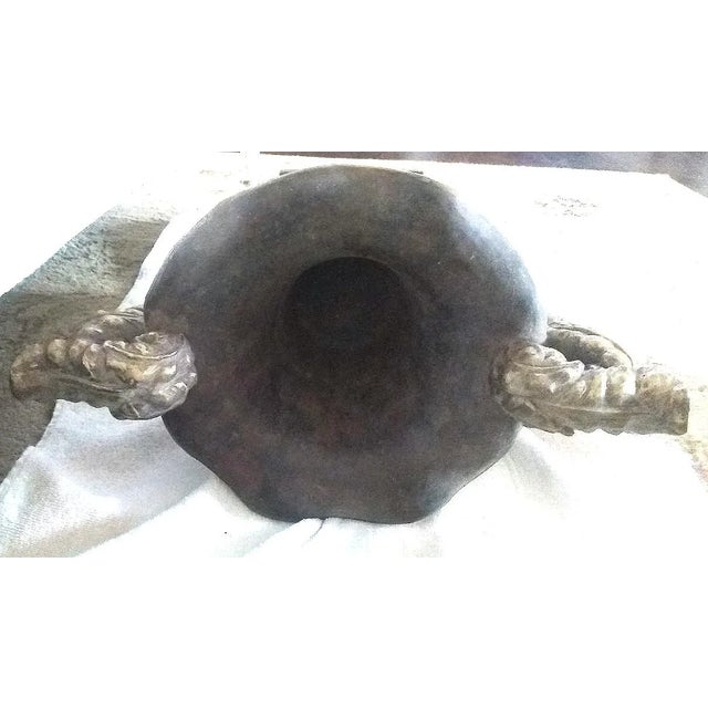 Brass Vintage Composite Brass and Gold Colored Urn With Acanthus Leaf Handles For Sale - Image 8 of 10