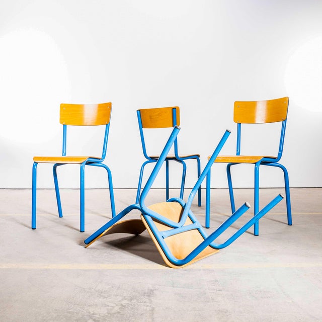 1960s Blue Simple Stacking Dining Chair from Mullca, 1960s For Sale - Image 5 of 13