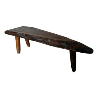 1960s Live Edge Vintage Foot Stool Low Table Roy Sheldon Style Vermont For Sale