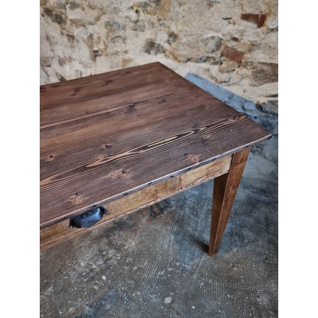 Antique French Table with Drawer, 1920 For Sale - Image 10 of 14