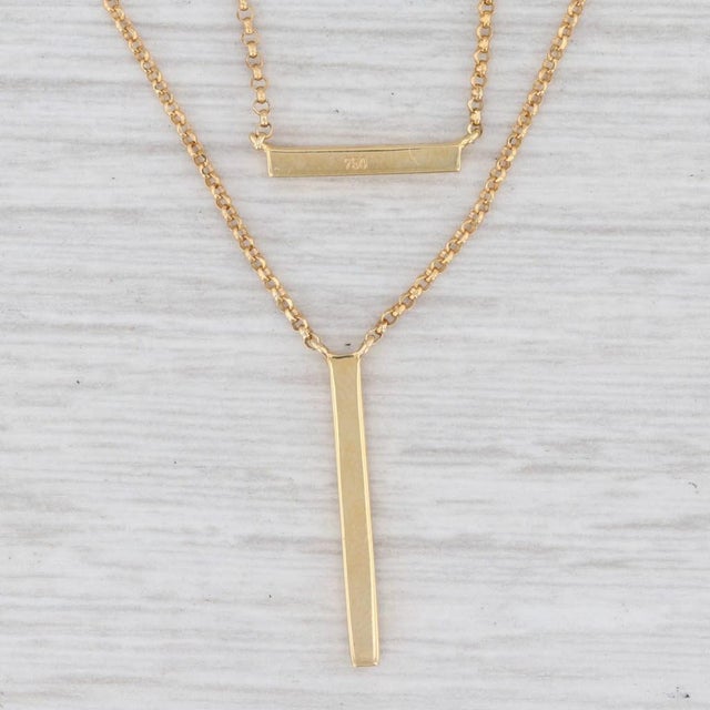 New Diamond Journey 2-Chain Layer Necklace 18k Yellow Gold Cable Chain For Sale - Image 4 of 6