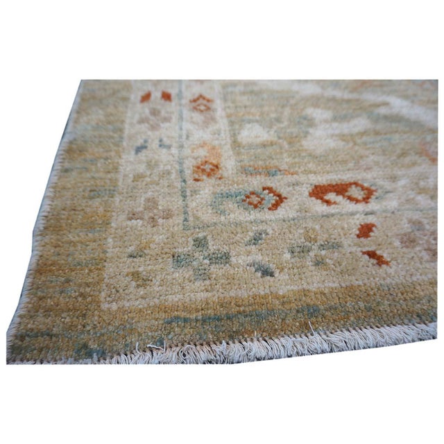 Turkish Wool Sultanabad Master 3x12 Khaki, Slate, & Rust Handmade Runner Rug #1142113 For Sale - Image 9 of 12