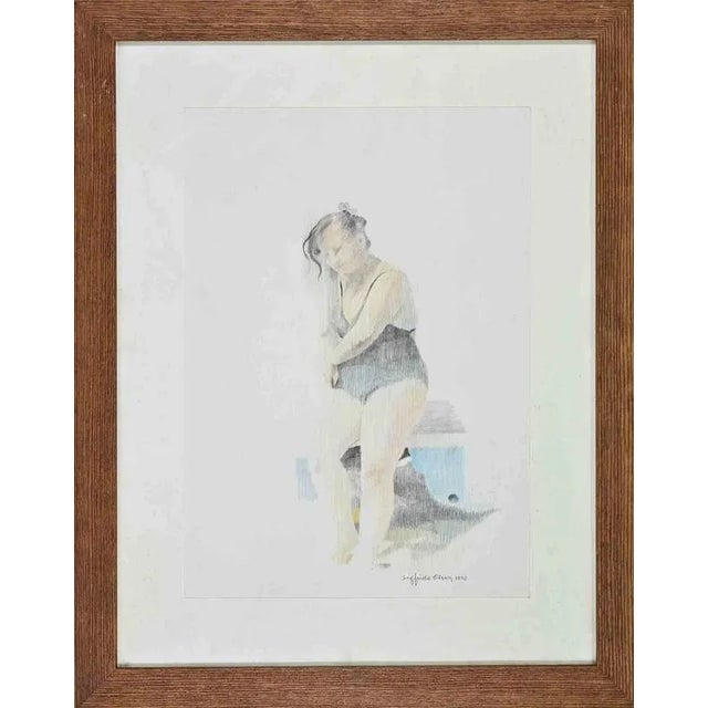 Sigfrido Oliva, Woman, Drawing on Paper, 1990 For Sale - Image 4 of 4