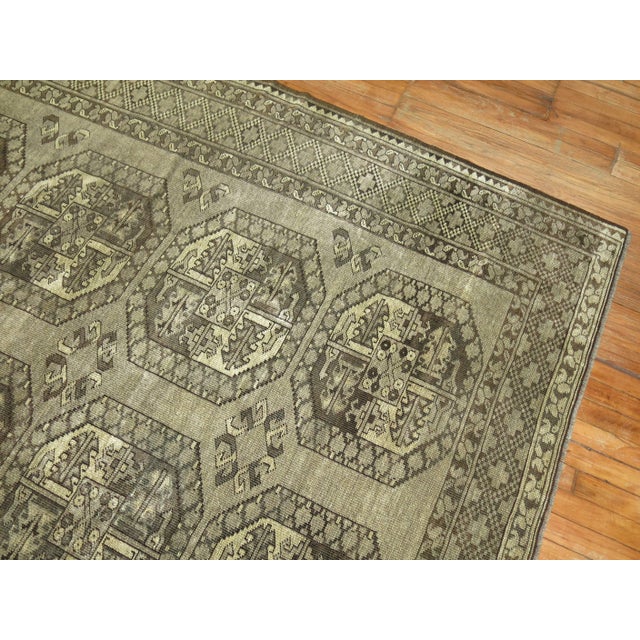 Zabihi Collection Vintage Ersari Tribal Room Size Rug in Gray and Brown - 8' x 12' For Sale - Image 18 of 18