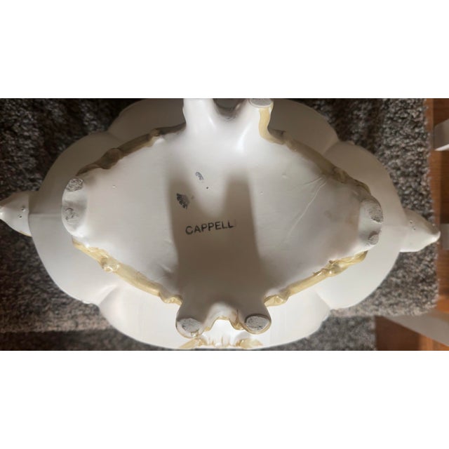 Vintage Capelli Porcelain Cherub Covered Centerpiece With Matching Underplate | Rococo Floral Tureen | Victorian Decor For Sale In Atlanta - Image 6 of 7