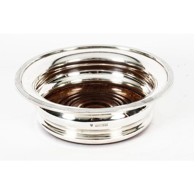 20th Century Circular Sterling Silver Coasters, Birmingham, 1972, Set of 2 For Sale - Image 15 of 18