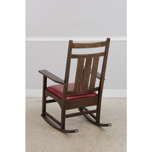 2000 - 2009 Stickley Harvey Ellis Design Mission Oak Rocker For Sale - Image 5 of 16