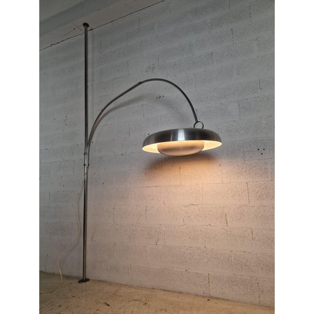 Metal Arc Floor Lamp attributed to Pirro Cuniberti for Sirrah, 1970s For Sale - Image 13 of 13