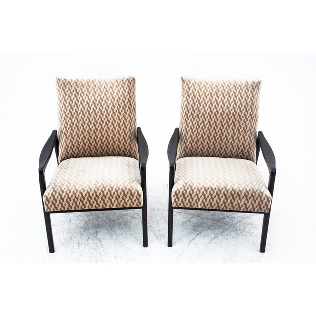 Mid-Century Modern Vintage Armchairs, Poland, 1960s, Set of 2 For Sale - Image 3 of 12