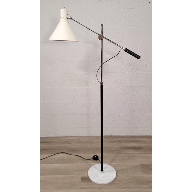 Arteluce Single-Arm White Adjustable Floor Lamp For Sale In Miami - Image 6 of 12