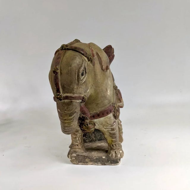 Ming Dynasty Pair of Ceramic Elephant Candle Holders For Sale - Image 12 of 13