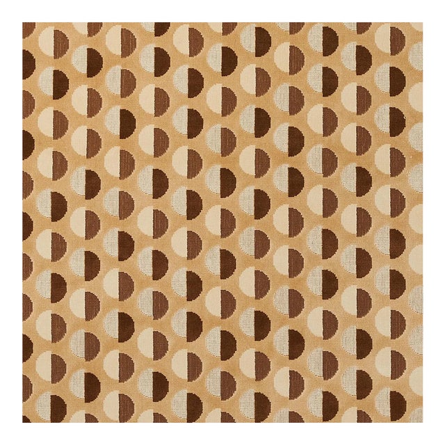 Schumacher Half Moon Velvet Fabric in Camel For Sale