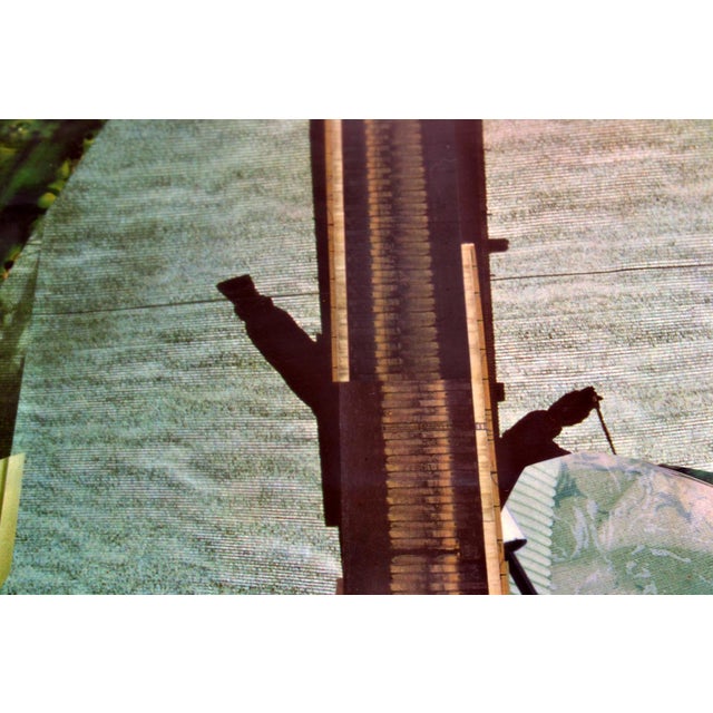 Bill Allan, Abstract Artwork in Tones of Green, 1990s, Collage For Sale - Image 4 of 8