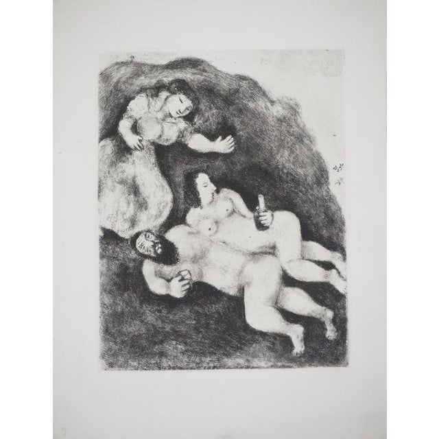 Marc Chagall, Lot and His Daughters, Original Engraving For Sale - Image 6 of 6