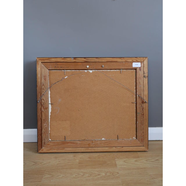 Mid-Century Modern 'Red Roofs' Vintage Swedish Town Landscape Oil Painting, Framed For Sale - Image 12 of 12