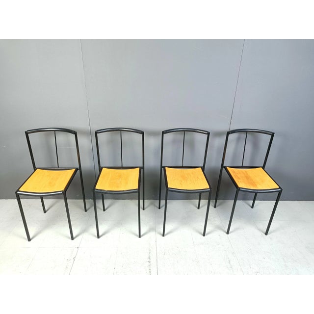 Chairs attributed to Maurizio Peregalli for Zeus, 1985, Set of 4 For Sale - Image 9 of 10