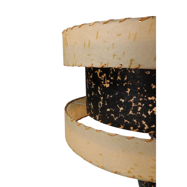 1950's Mid Century Table Lamp With Original Three Tier Fiberglass Shade For Sale - Image 11 of 15
