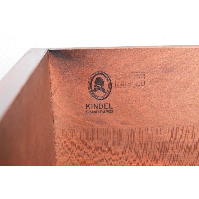 Brown Kindel Furniture American Empire Carved Mahogany Four-Drawer Highboy Dresser, Circa 1960s For Sale - Image 8 of 12