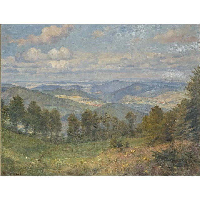 Heinrich Pforr, View of Meißner into the Werra Valley, Oil Painting on Canvas For Sale - Image 9 of 13