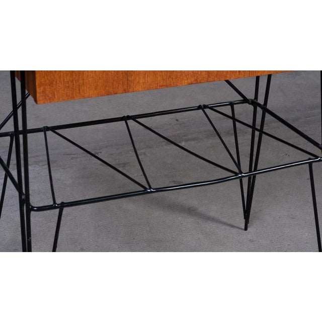 Wood Mid-Century Modern Danish Teak Bedside Table with Metal Frame, 1960s For Sale - Image 7 of 11