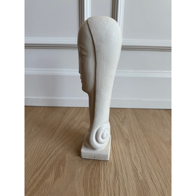 1970s Rima Padova Modernist Plaster Bust Sculpture, Signed – 11” For Sale In Chicago - Image 6 of 11