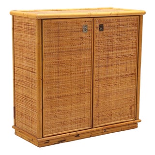 Bamboo and Wicker Sideboard, 1980s For Sale
