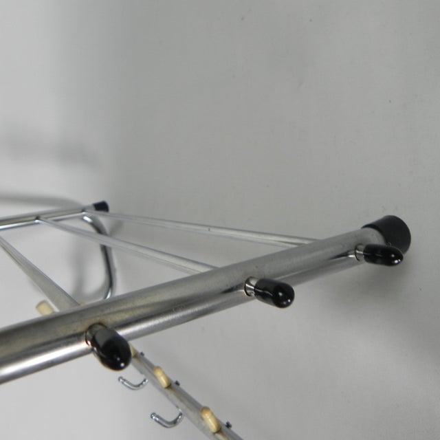 Vintage Chrome-Plated Wall Coat Rack, 1950s For Sale - Image 6 of 11
