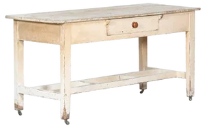 19th Century Irish Painted Vernacular Pine Farmhouse Table, 1800s