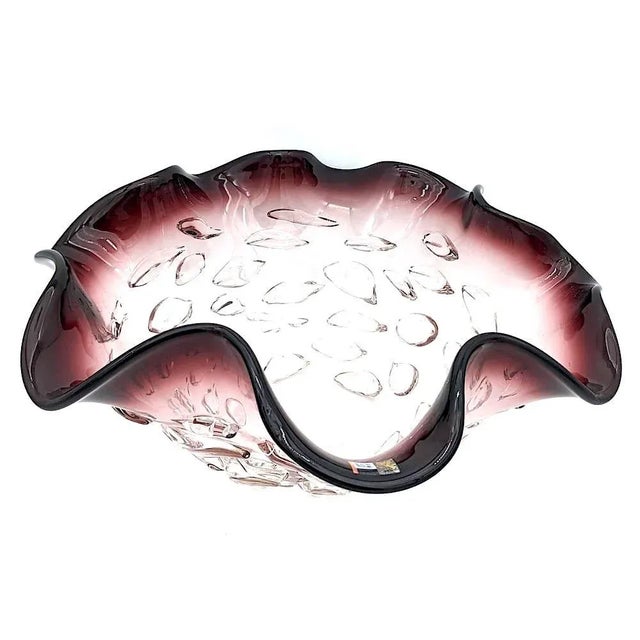 Contemporary Nubium Centerpiece in Amethyst Murano Glass and Crystal from YourMurano For Sale - Image 3 of 11